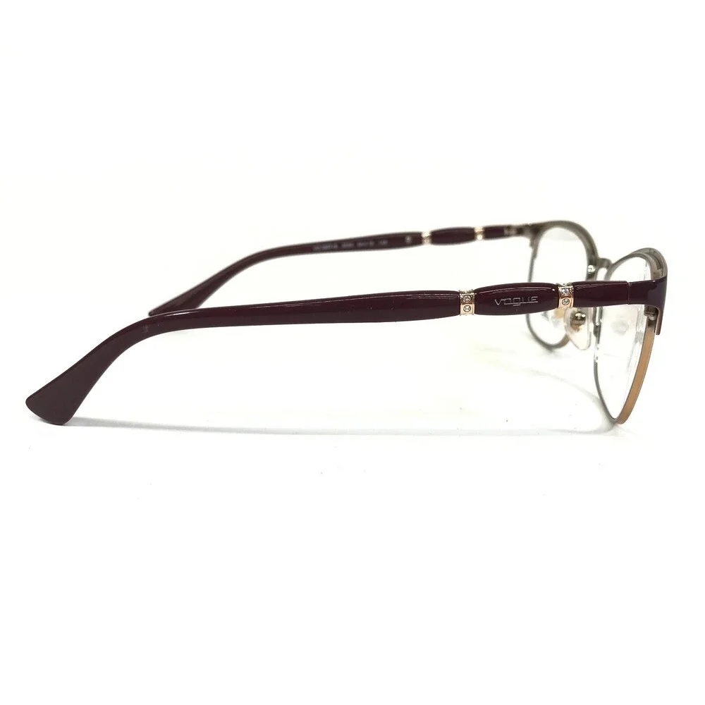 Vogue Eyeglasses Frames VO3987-B 5060 Burgundy Red Gold Crystals 54-16-135